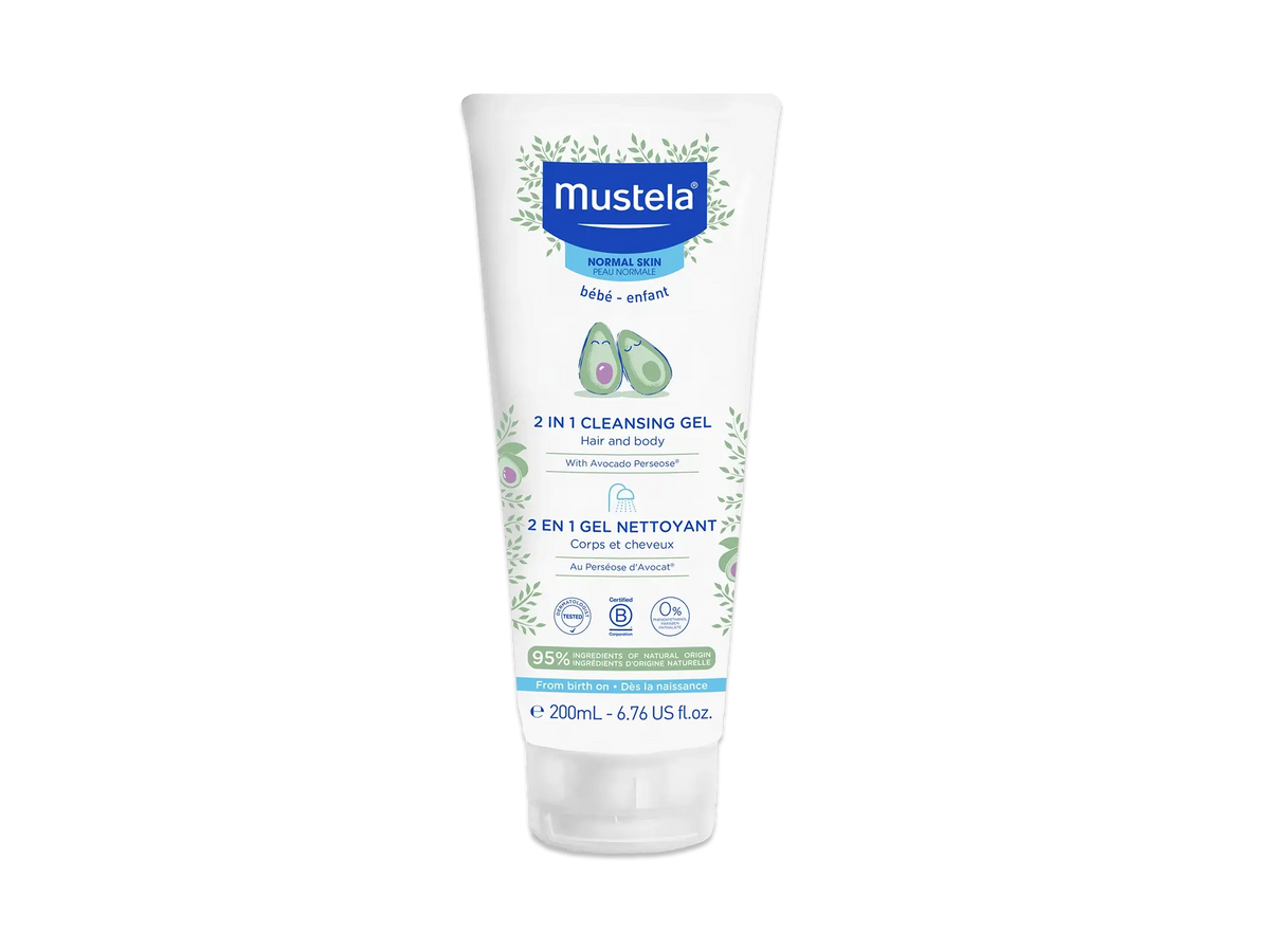Mustela 2in1 cleansing gel soap free body and hair for baby 200ml - Lyskin