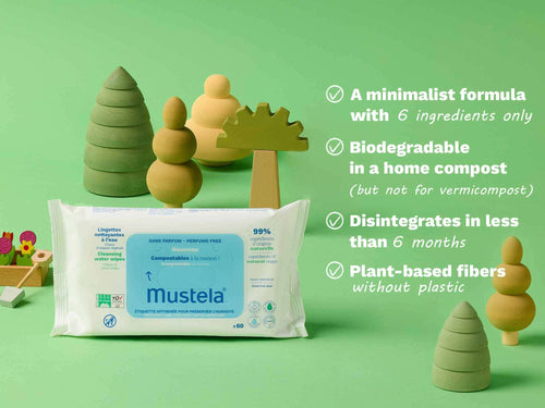 Home Compostable Fragrance-Free Wipes - Mustela USA - 3