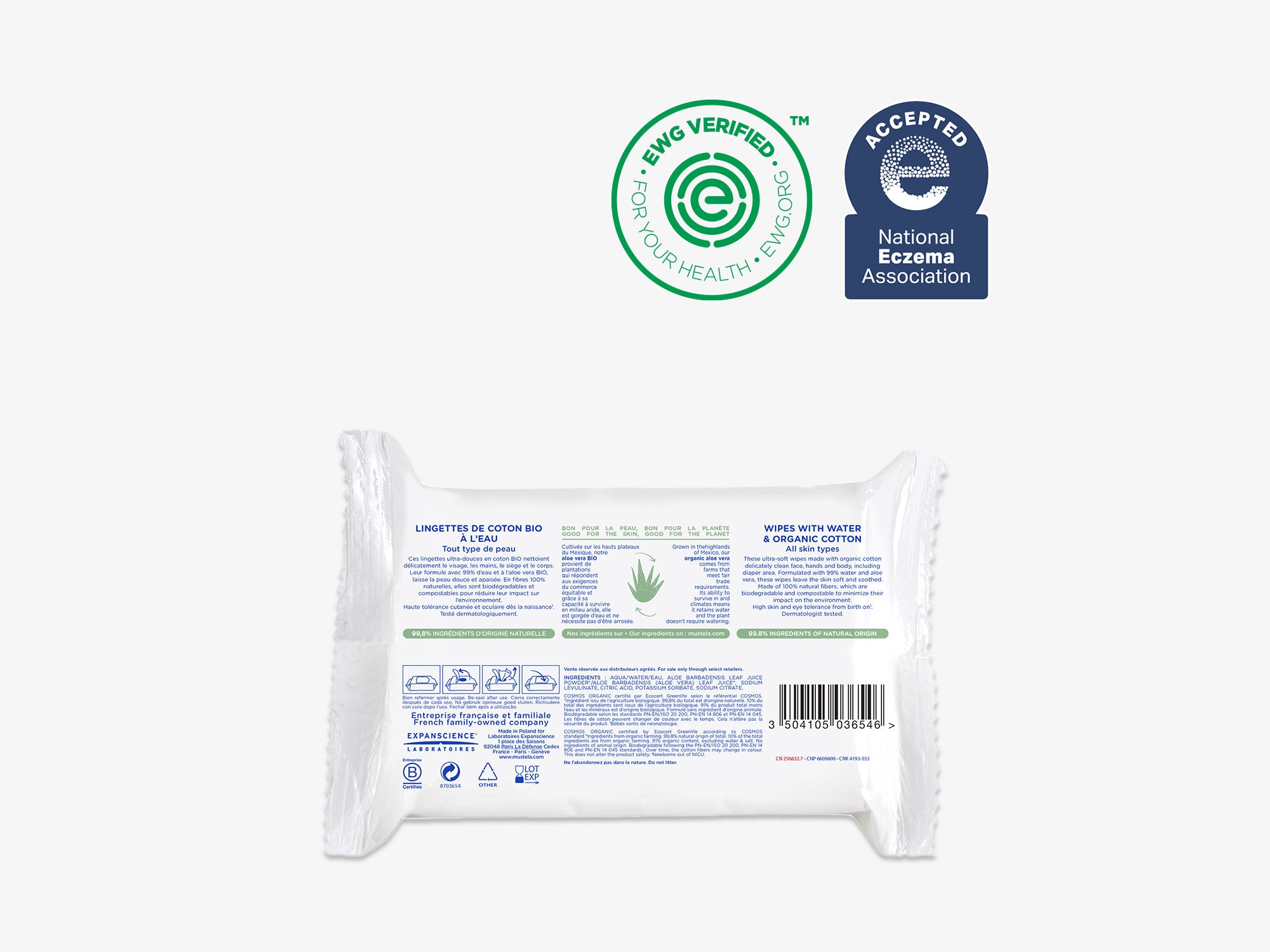 Buy Mustela BIO Organic Cotton With Water Wipes x60 · USA