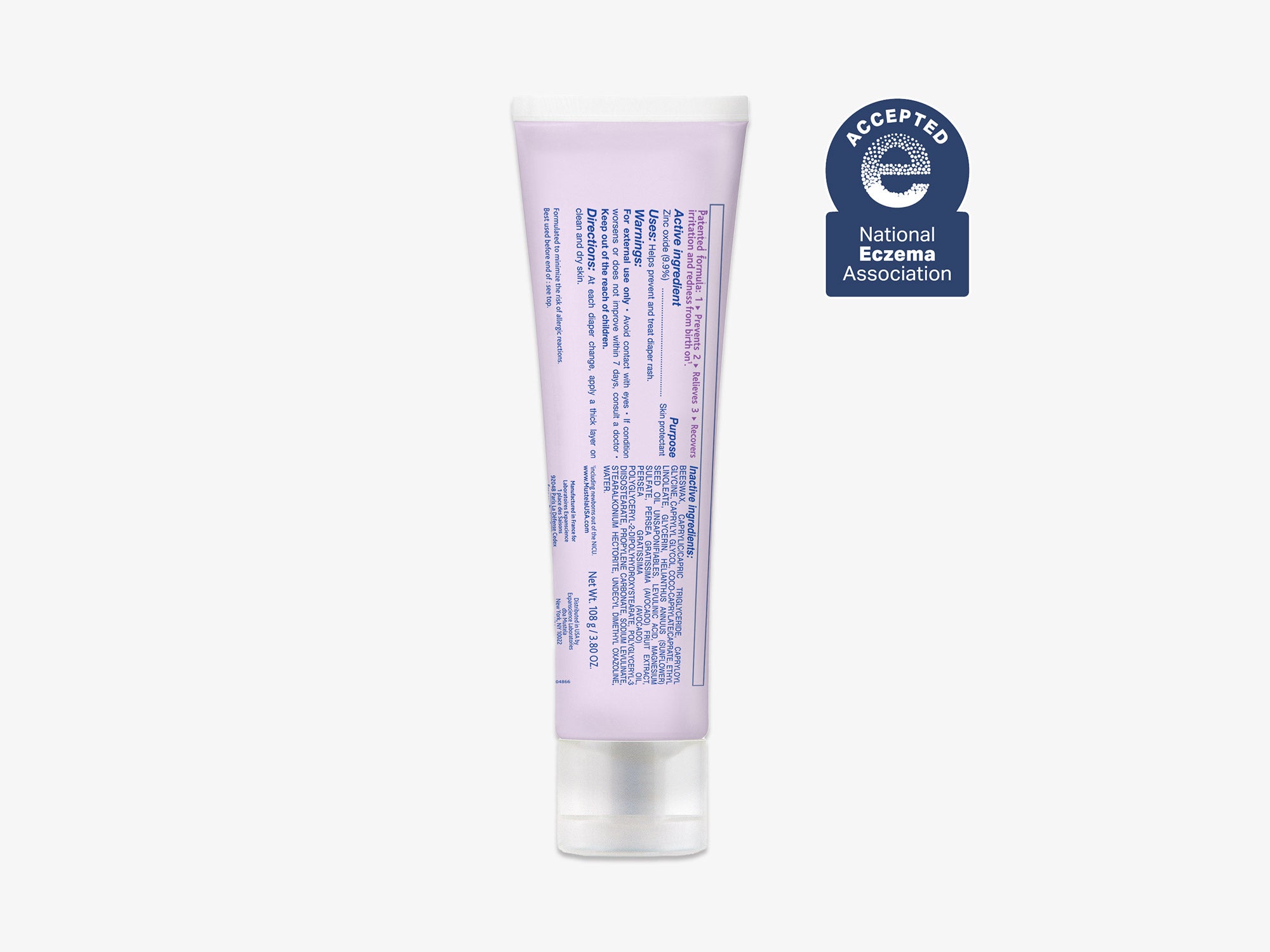 Crema para pañal Mustela-Baby Diaper Rash Cream 123 - Protector cutáneo con  óxido de zinc - Sin fragancia ni parabenos - con un 98% de ingredientes  naturales - 3.8 Oz, blanco Mustela