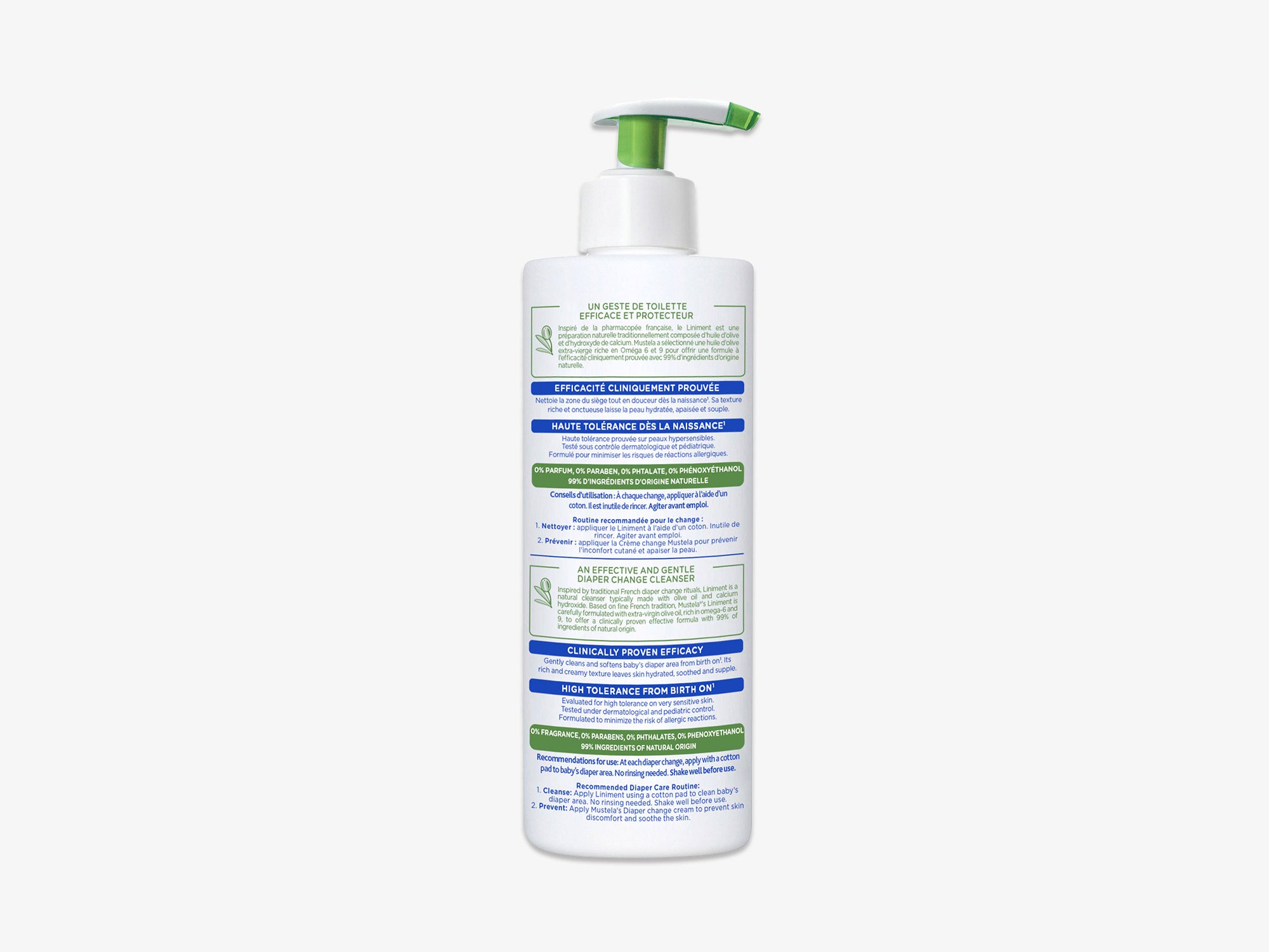 Olive oil/limewater emulsion for nappy changing 480ml- Liniderm