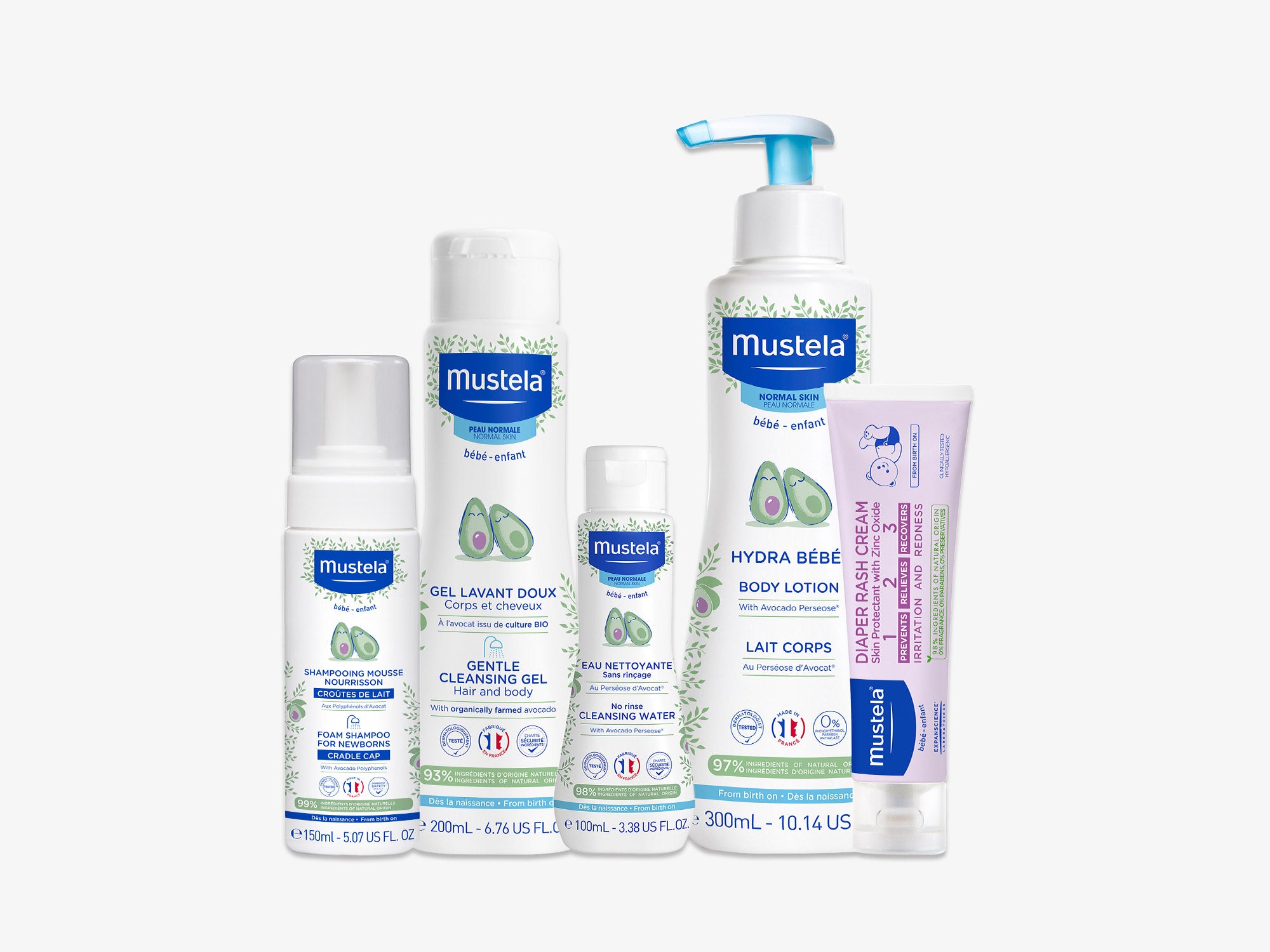  Mustela Newborn Arrival Gift Set - Baby Skincare & Bath Time  Essentials - Natural & Plant Based - 5 Items Set : Baby