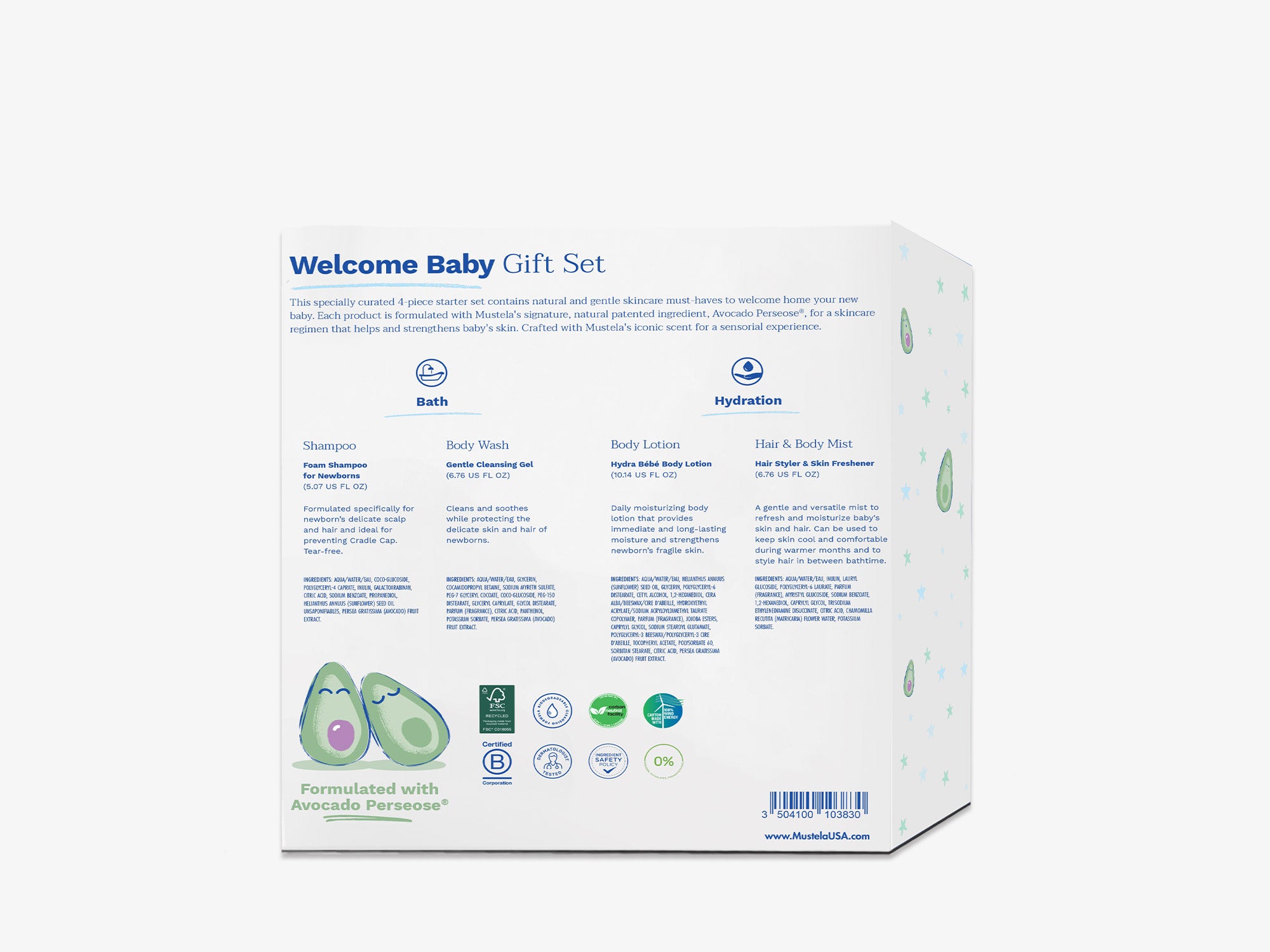 Mustela Newborn Arrival Gift Set - Baby Skincare & Bath Time  Essentials - Natural & Plant Based - 5 Items Set : Baby