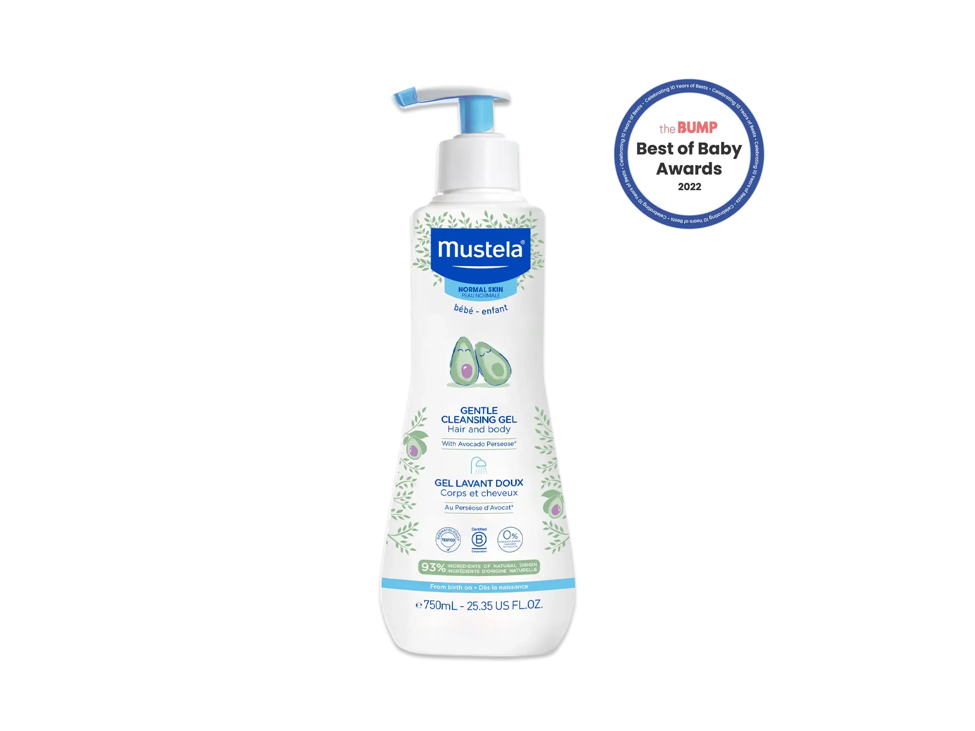 Mustela Baby Gentle Cleansing Gel - Baby Hair & Body Wash - with Natural  Avocado fortified with Vitamin B5 - Biodegradable Formula & Tear-Free - 1  or