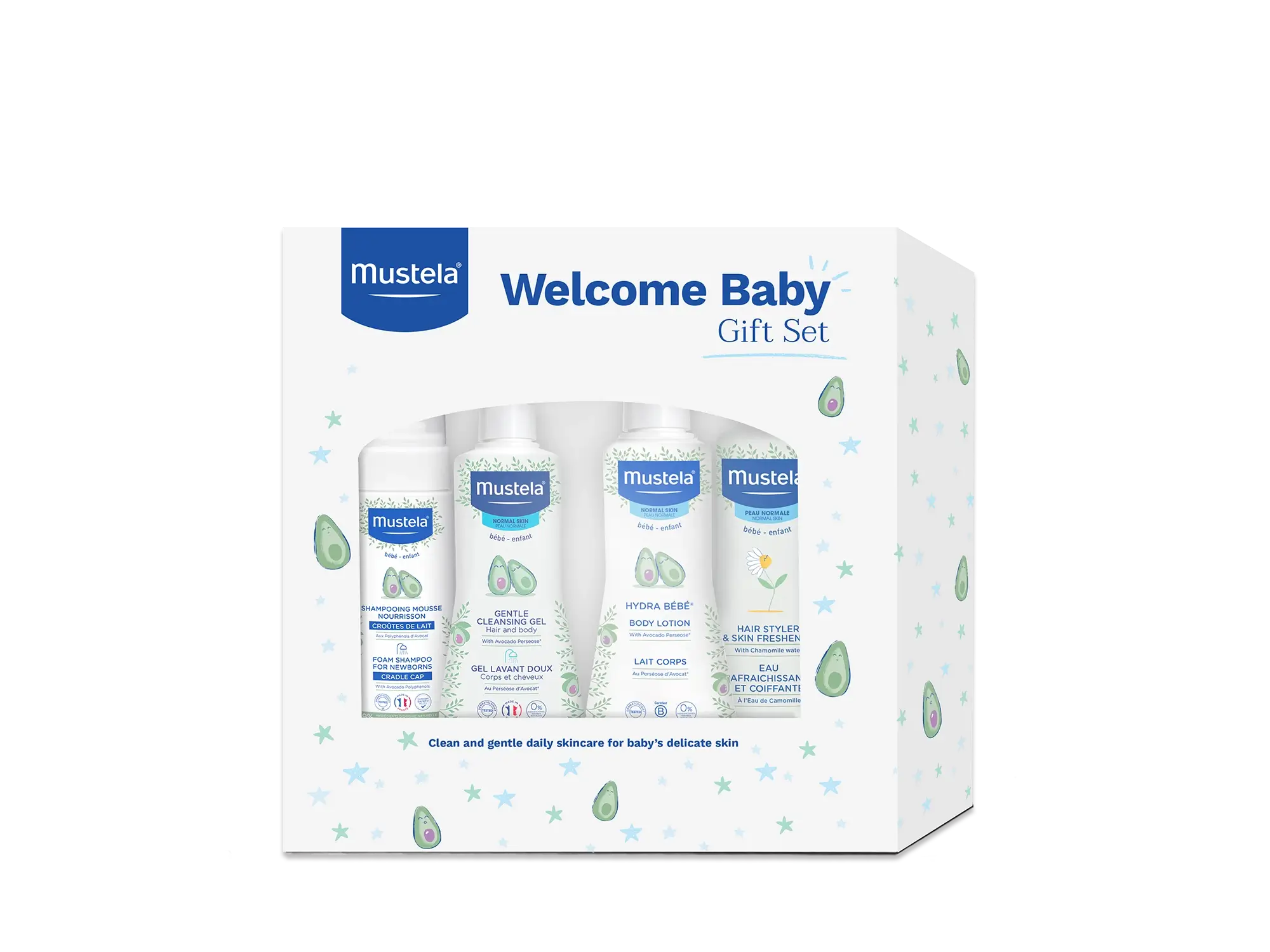 Mustela Newborn Arrival Gift Set - Baby Skincare & Bath Time Essentials -  Natural & Plant Based - 5 Items Set
